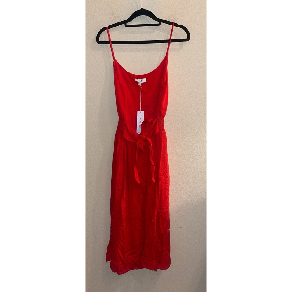 GILLI Red Wrap Front Dress Side Slit Size Medium New with Tags